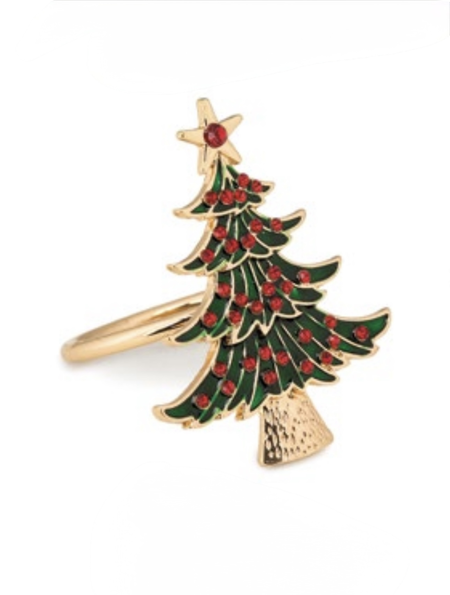 Fade - Natale 2025 - Set 6 Legatovaglioli Natalizi “Alberi” – Metallo