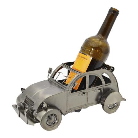 Enesco - Porta Bottiglia “Auto” – Decorazione in Metallo per Amanti del vino