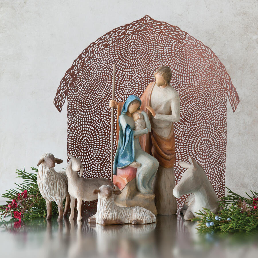 Willow Tree – La Sacra Famiglia | Scultura Intima della Natività in Resina Dipinta a Mano