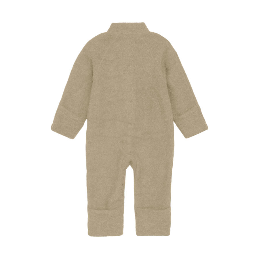 Tuta in Lana Merino – Soft Wool Jumpsuit con Zip e Risvolti – 100% Merino Fleece - Savannah Tan