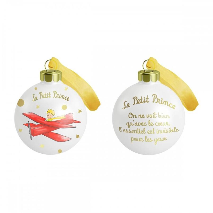 enesco - Sfera in Vetro “Avion” – Il Piccolo Principe | Decorazione Natalizia con Illustrazione Originale