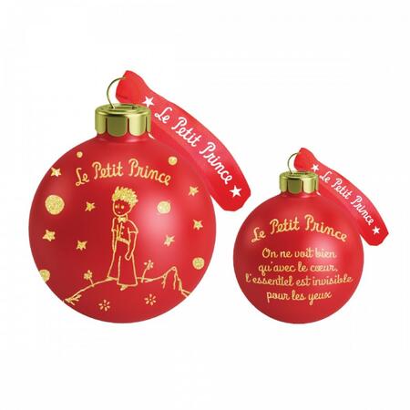 Enesco - Sfera in Vetro “Terre” – Il Piccolo Principe | Decorazione Natalizia Rosso e Oro con Illustrazione Originale