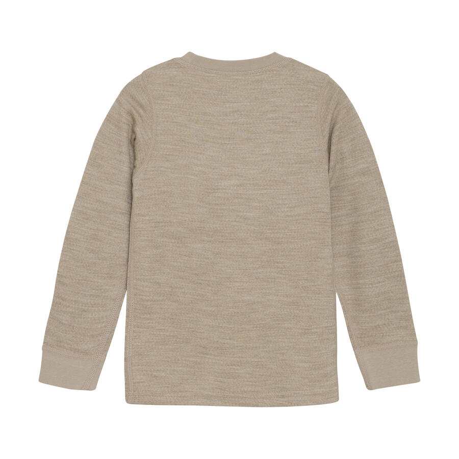 Maglia Manica Lunga – Blouse LS Solid – 50% Lana Merino, 50% Viscosa di Bambù - Savannah Tan