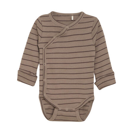 Wrap Body Manica Lunga in Cotone Organico Spazzolato – Mocha Meringue