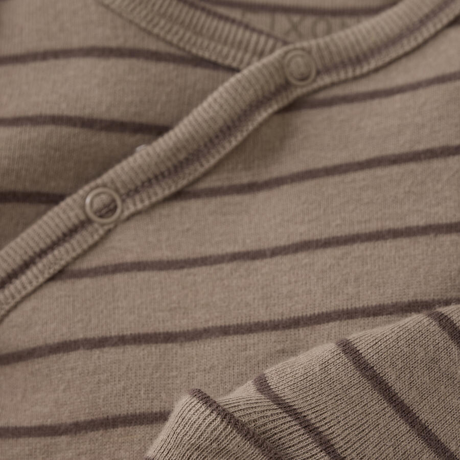 Wrap Body Manica Lunga in Cotone Organico Spazzolato – Mocha Meringue