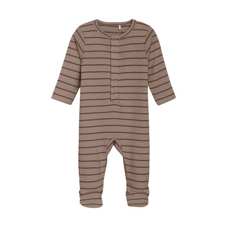 Tutina Neonato Manica Lunga con Piedini in Cotone Organico – Mocha Meringue