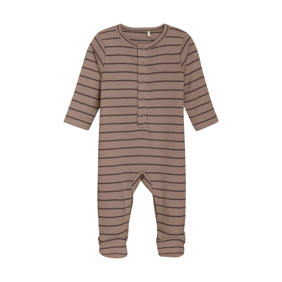 Tutina Neonato Manica Lunga con Piedini in Cotone Organico – Mocha Meringue