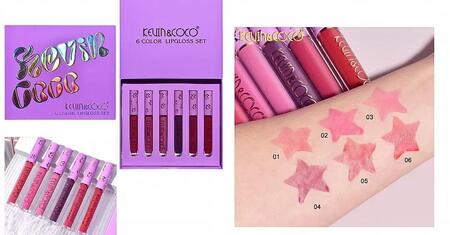 KEVIN & COCO LIPGLOSS SET DA 6 COLORI
 [Confezione da 6 set]