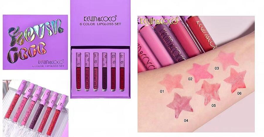KEVIN & COCO LIPGLOSS SET DA 6 COLORI
 [Confezione da 6 set]