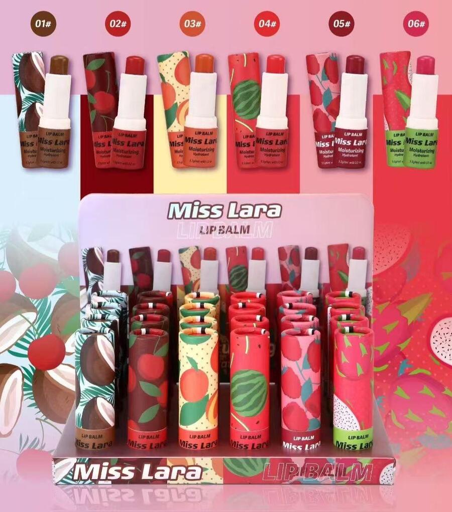MISS LARA LIP BALM FRUIT
 [Confezione da 24 pezzi]