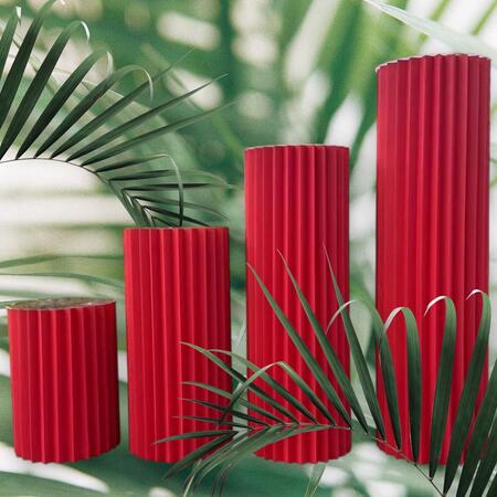 Colonnine Espositori in cartone pressato set 4 misure colore Rosso