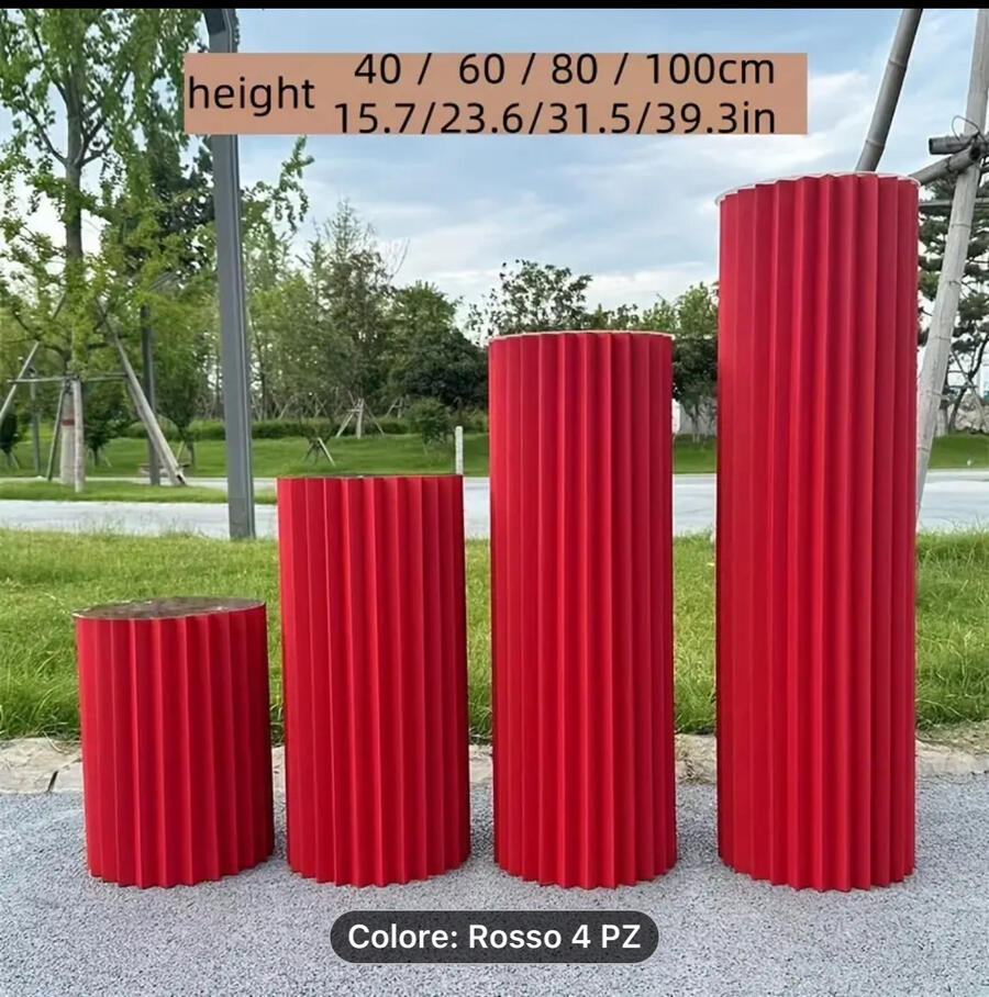 Colonnine Espositori in cartone pressato set 4 misure colore Rosso