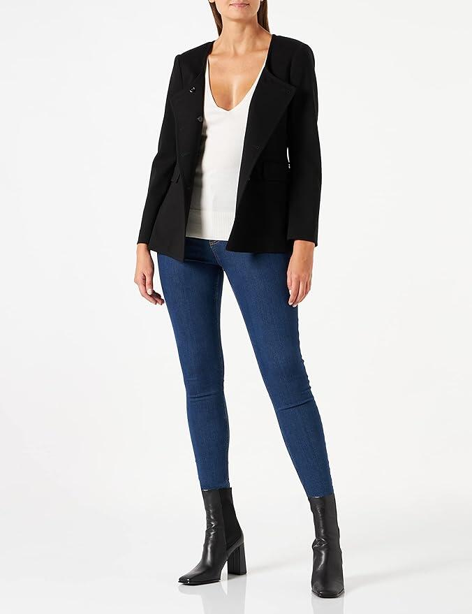Pinko Eugenia Giacca Donna Punto Stoffa, Z99_Nero Limousine, Taglia 38 