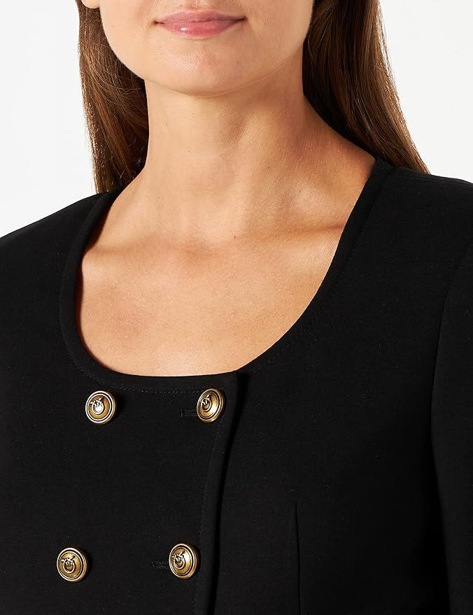Pinko Eugenia Giacca Donna Punto Stoffa, Z99_Nero Limousine, Taglia 38 