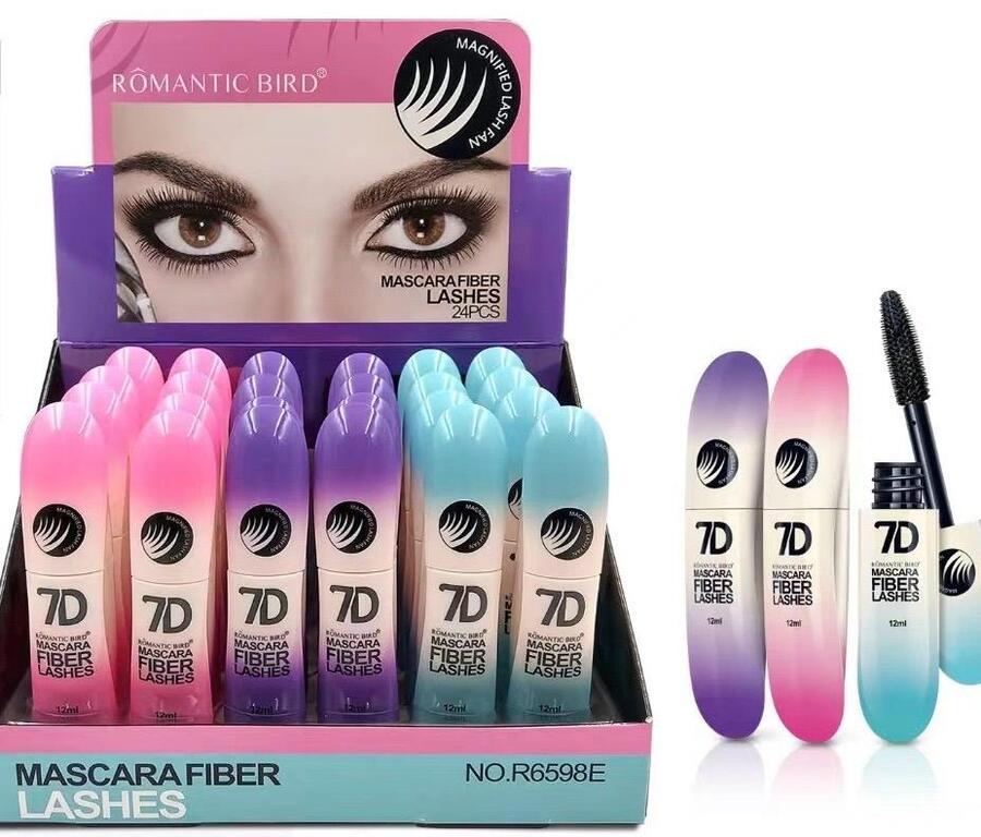 ROMANTIC BIRD MASCARA FIBER LASHES 7D
 [Confezione da 24 pezzi]