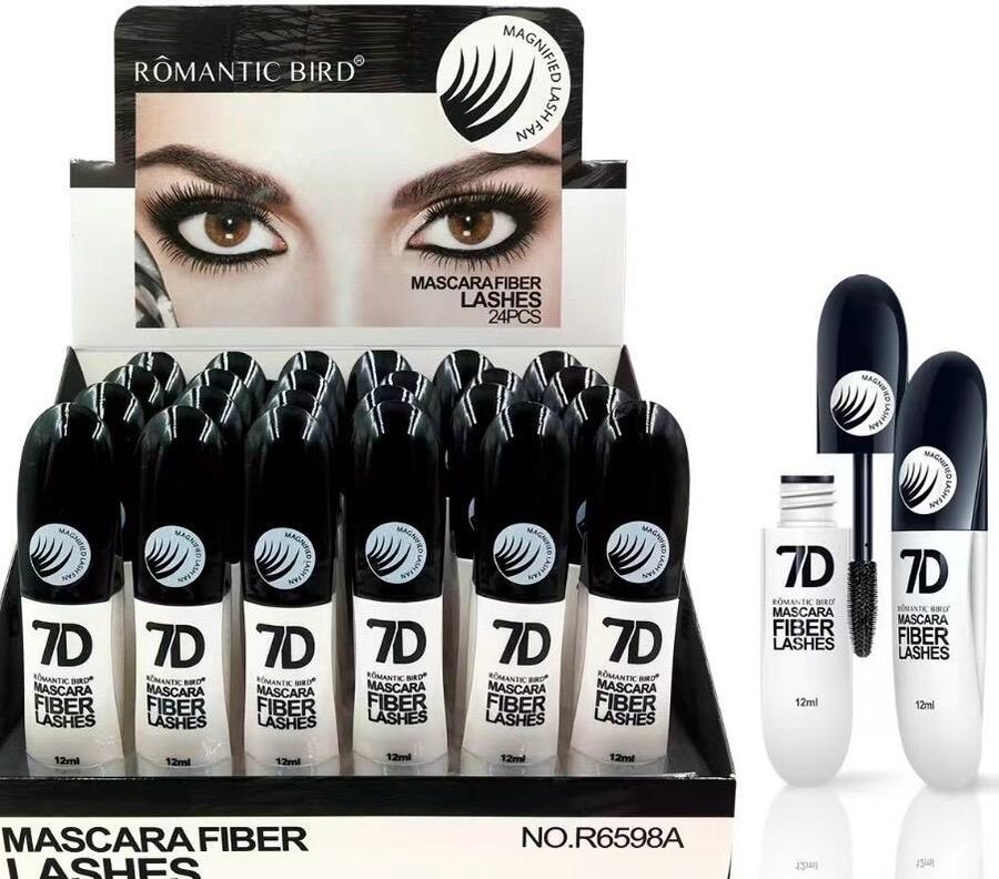 ROMANTIC BIRD MASCARA FIBER LASHES 7D
 [Confezione da 24 pezzi]