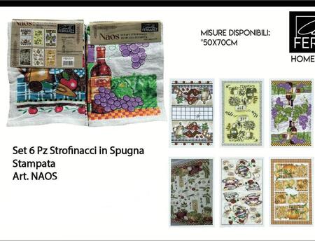 NAOS SET DA 6 STROFINACCI IN SPUGNA 50x70 cm
 [Confezione da 6 set]