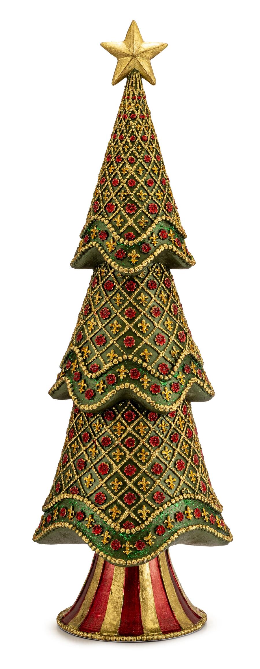 Palais Royal - Lamart Natale 2025 - Albero verde Decorativo in Resina Dipinta a Mano – H 43 cm – Collezione "Glamour"