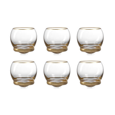 Onlylux - Set 6 Bicchieri Basculanti Old Fashion Oro – Trottola Luxury