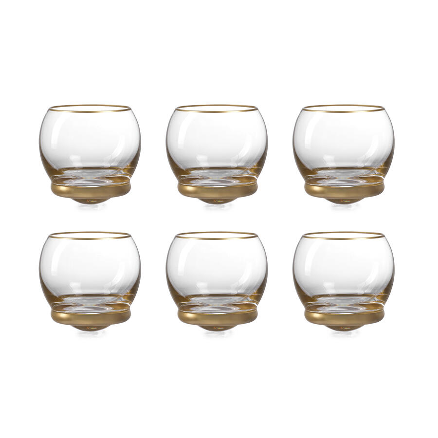 Onlylux - Set 6 Bicchieri Basculanti Old Fashion Oro – Trottola Luxury