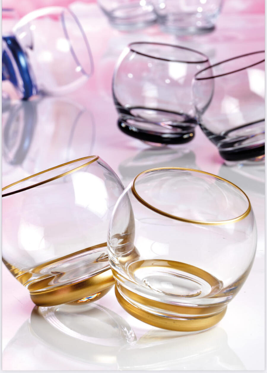 Onlylux - Set 6 Bicchieri Basculanti Old Fashion Oro – Trottola Luxury