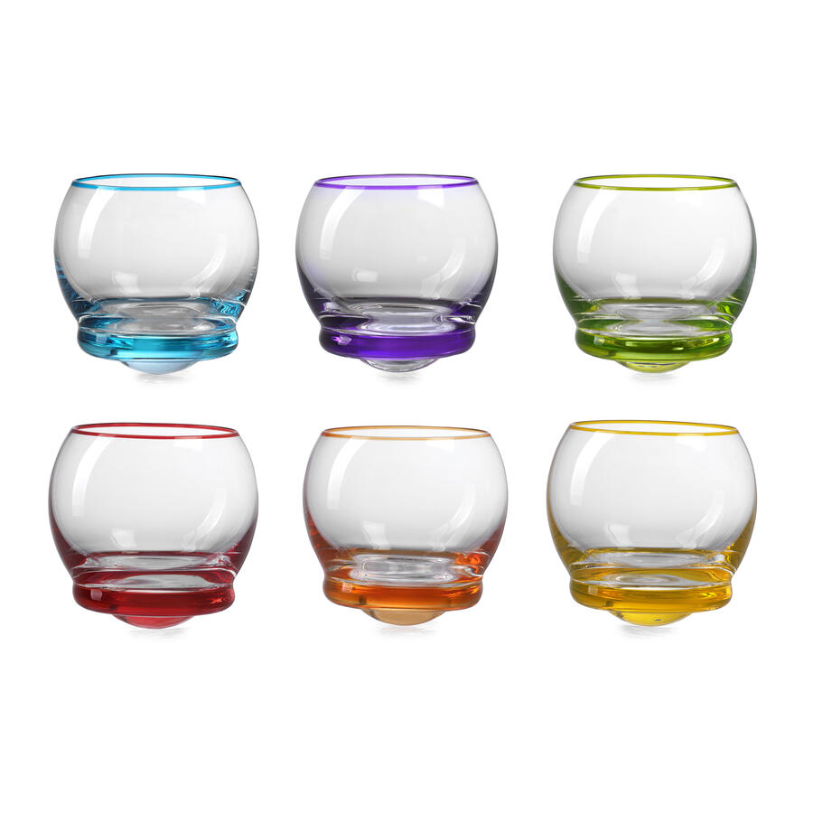 Onlylux - Set 6 Bicchieri Old Fashion Colorati – Trottola Filo Colore
