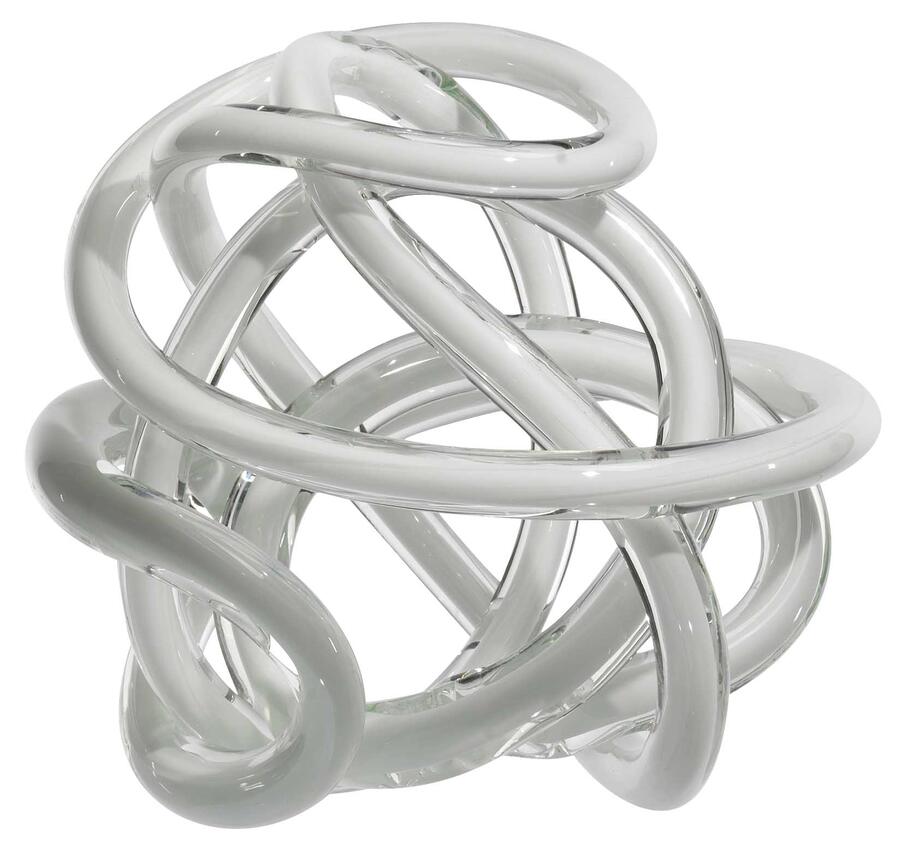 Onlylux - Nodo dell’Amore Bianco Ø 21 cm – Scultura in Vetro Artistico 