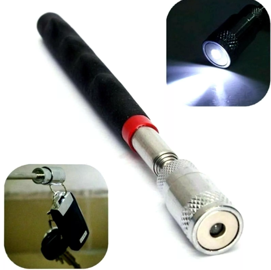 CALAMITA TELESCOPICA CON LUCE MAGNETICA TORCIA LED ESTENSIBILE 80CM
