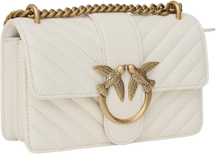 BORSA PINKO LOVE ICON V QUILT DC SHEEP NAPPA 100% , colore bianco 