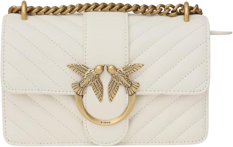 BORSA PINKO LOVE ICON V QUILT DC SHEEP NAPPA 100% , colore bianco 
