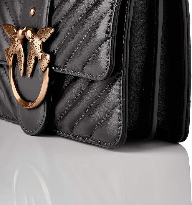 BORSA PINKO LOVE ICON V QUILT DC SHEEP NAPPA 100% , colore nero, Tracolla Regolabile