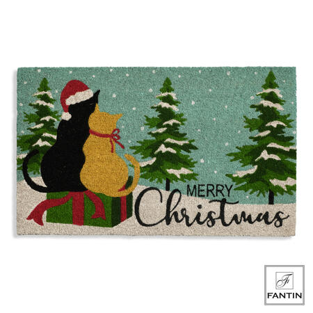 Fantin Argenti - Natale 2025 Zerbino Gatti Merry Christmas 45x75
