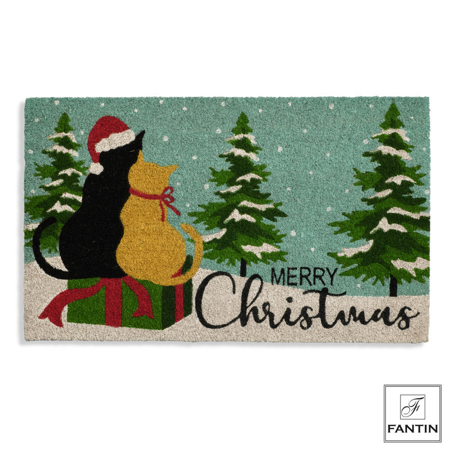 Fantin Argenti - Natale 2025 Zerbino Gatti Merry Christmas 45x75