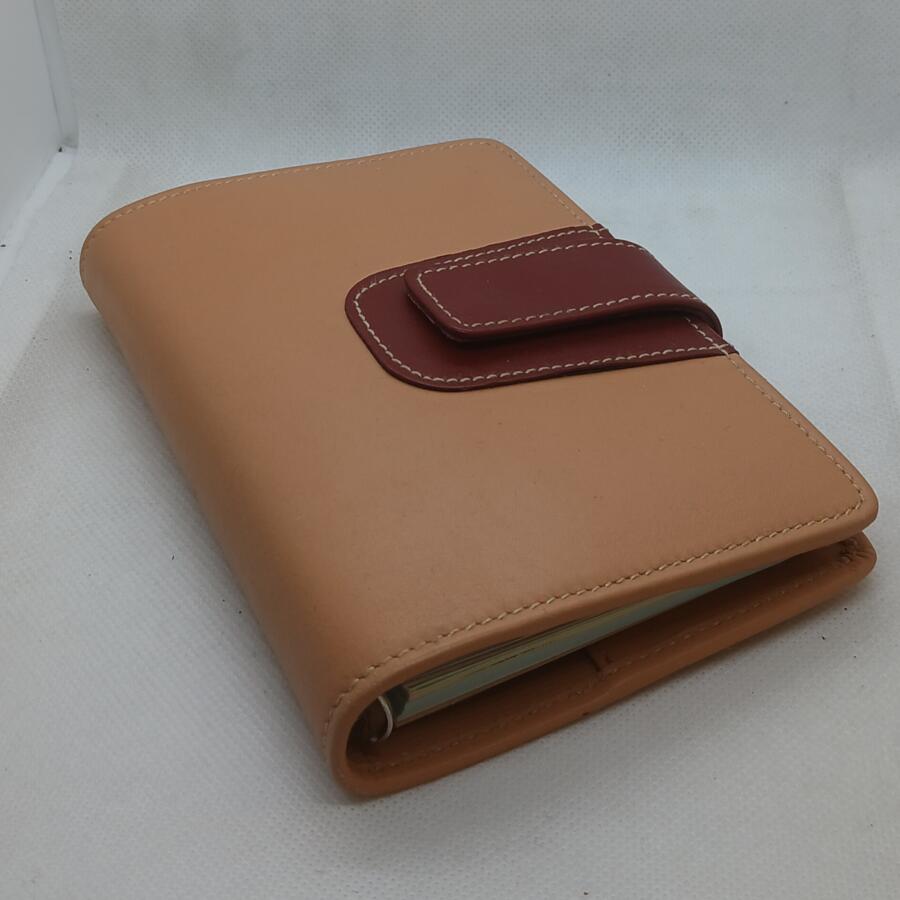 Agenda Organizer ad Anelli in Pelle – formato Small 7,7x12,7 cm - Bicolore