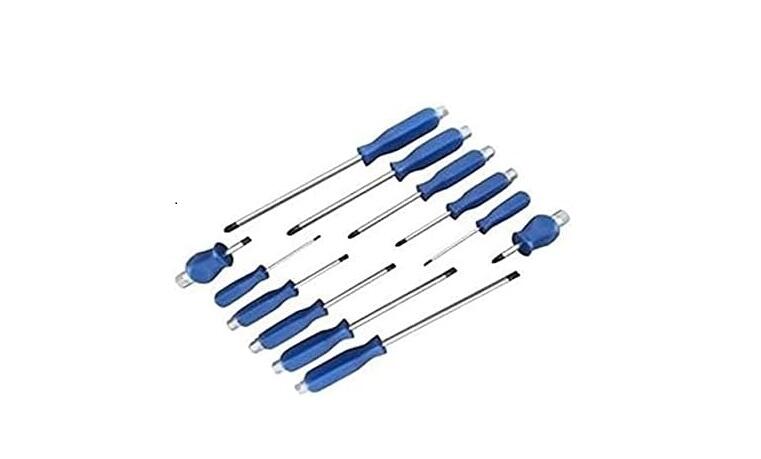 KIT SET 12 CACCIAVITI CON MANICO AD IMPATTO CACCIAVITE IMPATTO A CROCE E TAGLIO