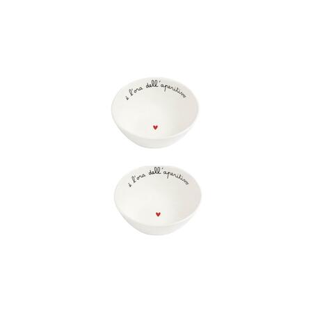 Simply Day - Set 2 Coppette in gres decoro E' l'ora dell'aperitivo