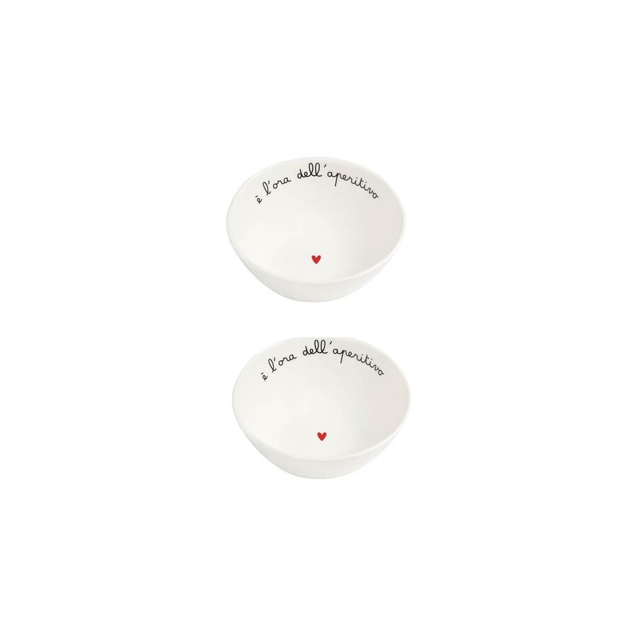 Simply Day - Set 2 Coppette in gres decoro E' l'ora dell'aperitivo