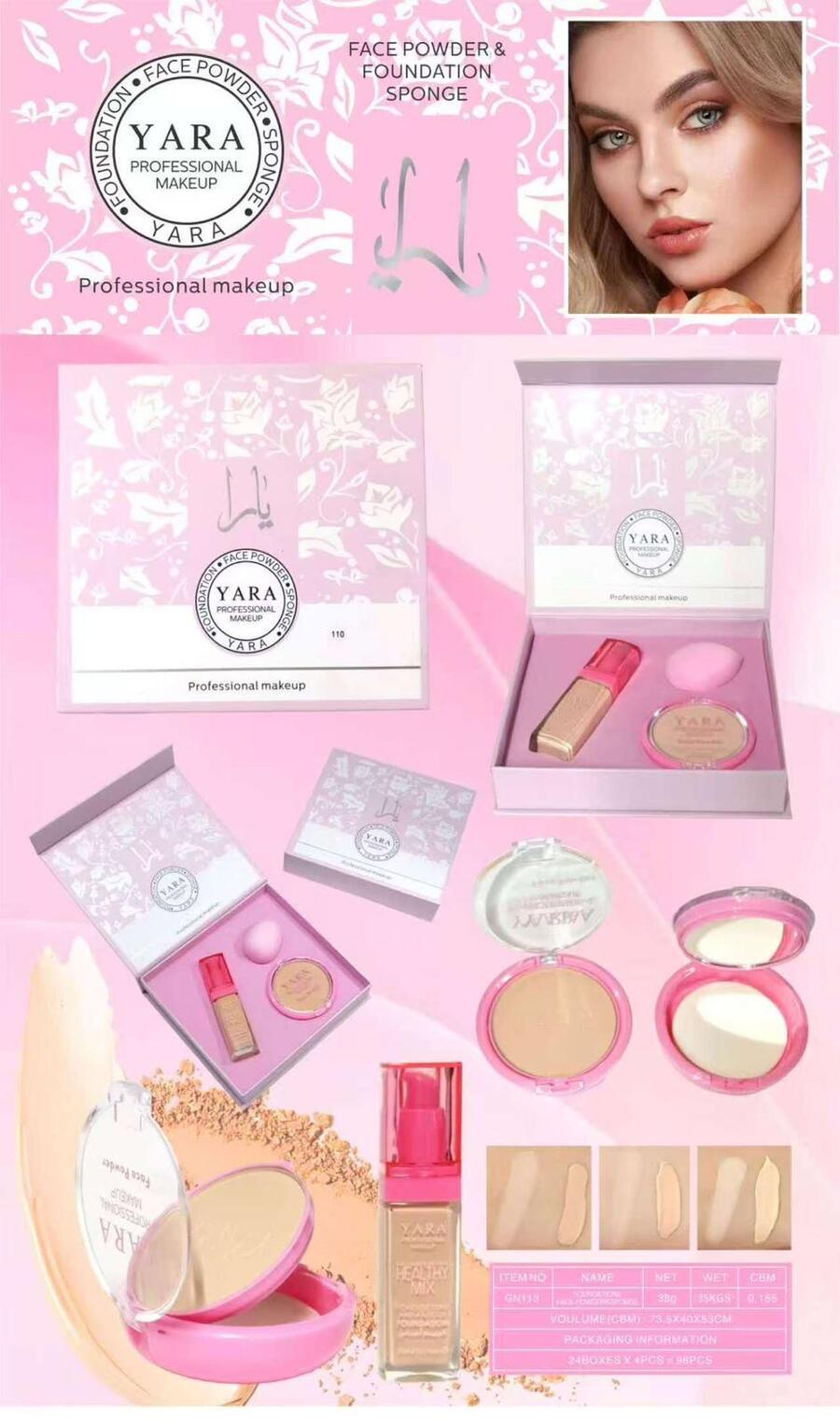 YARA KIT FONDOTINTA+CIPRIA+SPUGNA
 [Confezione da 6 kit]
