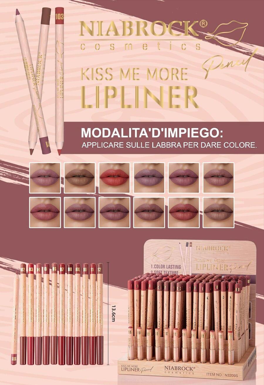 NIABROCK LIPLINER KISS ME MORE
[Espositore da 144 pzz]