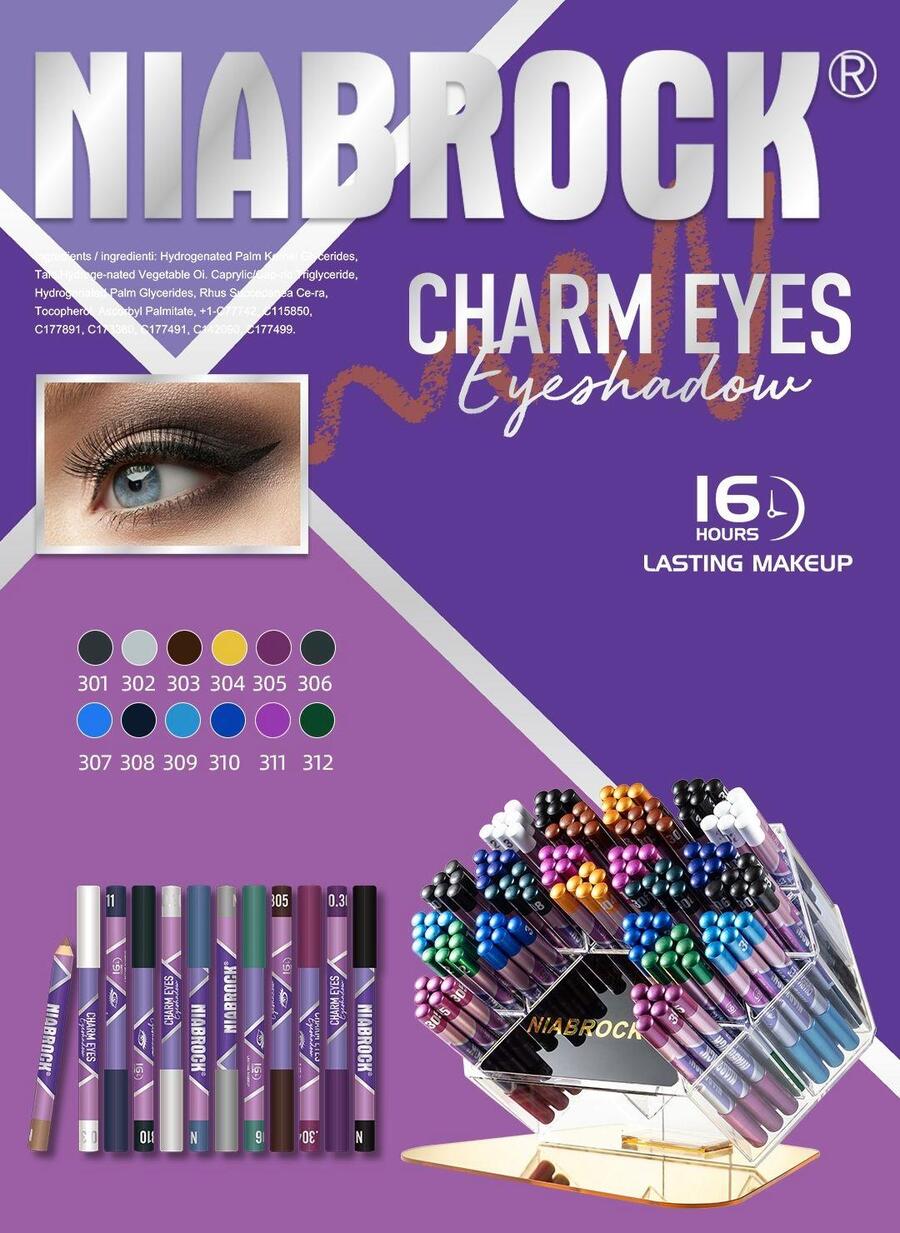 NIABROCK CHARM EYES EYESHADOW 16 H LASTING
[Espositore da 144 pzz]