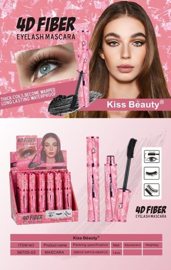 KISS BEAUTY MASCARA 4D FIBER 
 [Confezione da 24 pezzi]