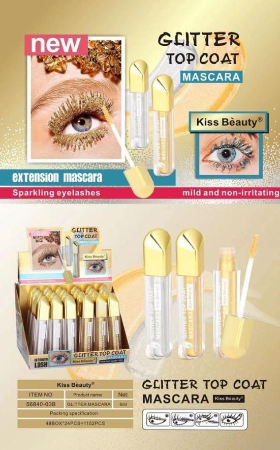 KISS BEAUTY MASCARA GLITTER TOP COAT
 [Confezione da 24 pezzi]