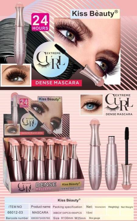 KISS BEAUTY MASCARA EXTREME CURL
 [Confezione da 24 pezzi]