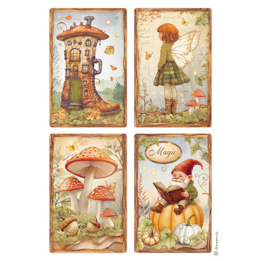 Carta di riso Foto A4 Whispering Woods 4 cards