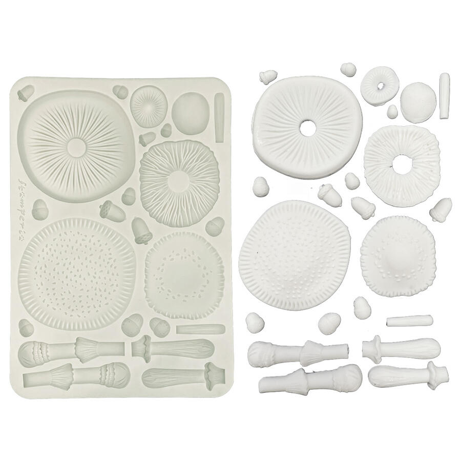 Stampo in silicone A5 Whispering Woods Funghi 3D
