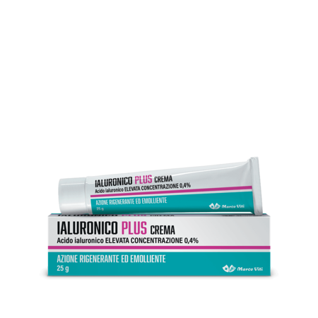 IALURONICO PLUS CREMA Acido ialuronico ad elevata concentrazione Azione rigenerante ed emolliente. - Tubo 25 ml