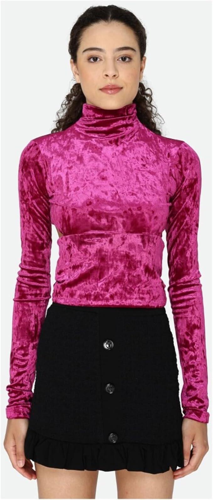 Pinko Maraiko Maglia Velluto Martellato ,  Elegante Donna, Taglia S, colore viola buganville