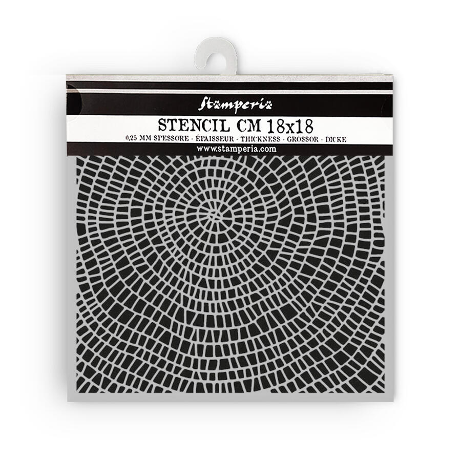 Stencil spesso 18 x 18 cm Whispering Woods Trama corteccia