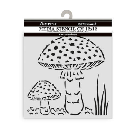 Stencil spesso 12 x 12 cm Whispering Woods Funghi