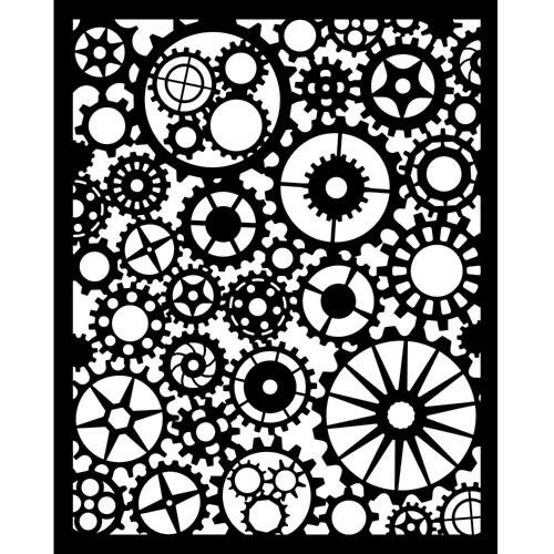 Stencil spesso 20 x 25 cm Voyage Fantastiques Texture ingranaggi